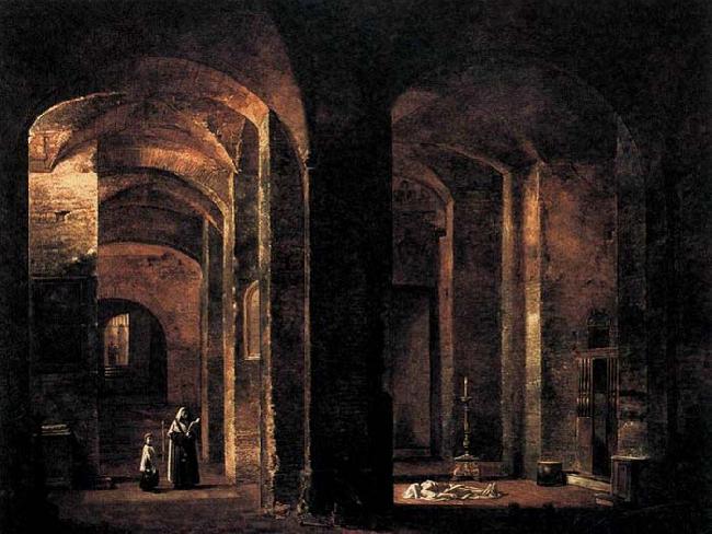 Francois-Marius Granet Crypt of San Martino ai Monti, Rome Germany oil painting art